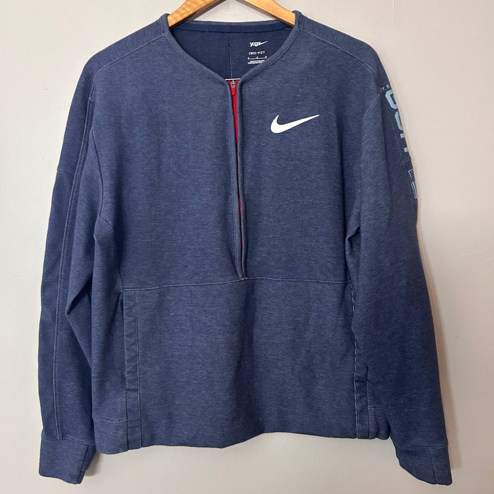Nike Yoga Crew Sweatshirt Mens M Blue 1/2 Zip Training Pullover Dri-FIT Team USA